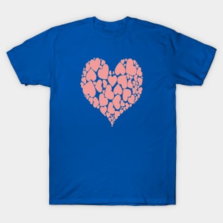 A Heart Of Hearts Romantic Design Monotone Pink T-Shirt